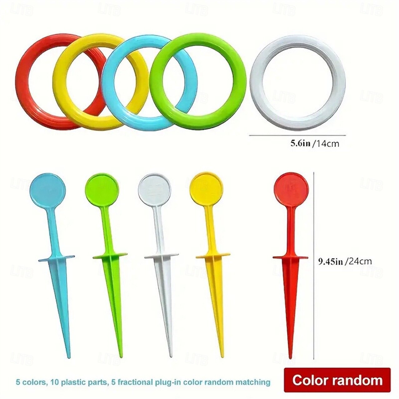 Colorful Rainbow Ring Toss Game Set for Youngsters & Adults - Durable PP Outdoor Fun for Beach Garden Lawn & Backyard - Ideal Christmas Halloween Thanksgiving Gift 2025 - $16.99 –P3