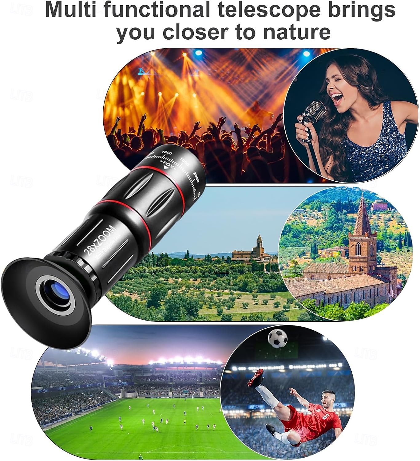 ערכת עדשת מצלמת טלפון עדשת 36x/64xtelephoto לאייפון עם קליפ אלקטרוני וחצובה, מתאימה לרוב הסמארטפונים 2025 - $15.99 –P7