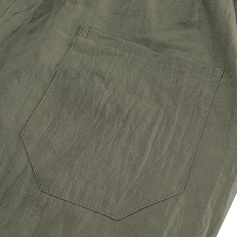 Herr Capribyxor Linne Shorts Sommarshorts Beach Shorts Snörning Elastisk midja Slät Komfort Andningsfunktion Vadlängd Utomhus Dagligen Strand Semester Mode Svart Vit 2025 - $17.99 –P9