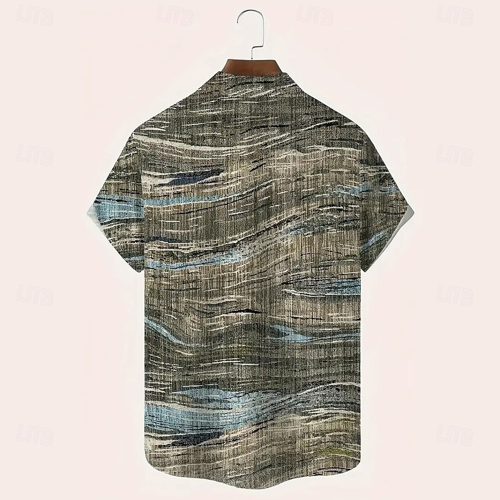 Per uomo Geometrico A righe Camicia Camicia Estiva Camicia con Bottoni Manica Corta Moda Casual Abbigliamento casual alla moda Vacanza Abbigliamento Quotidiano Estate Primavera Collo ripiegato Stampa del 2026 a $25.99 –P2