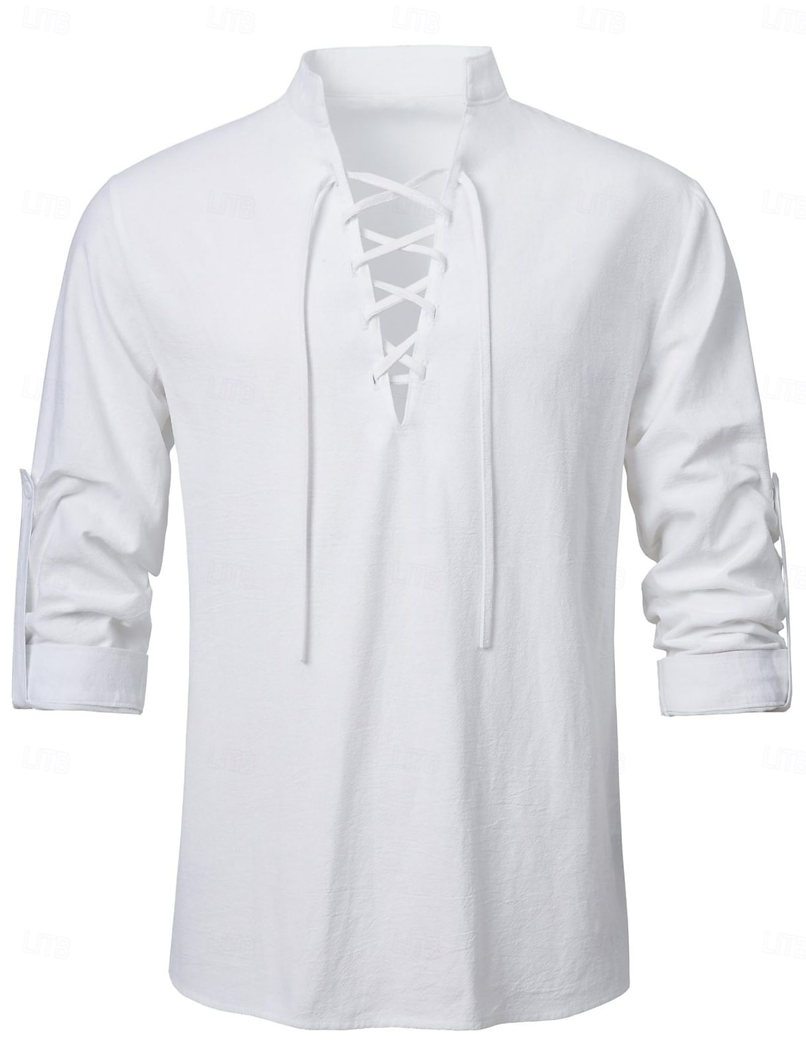 Középkori Reneszánsz 17. század Ing Kalóz Viking Egyszínű Jelmez Férfi Mindszentek napja Farsang Alkalmi / Napi Reneszánsz Vásár LARP Felnőttek Ing Tavaszi nyár 2026 - $29.99 –P17