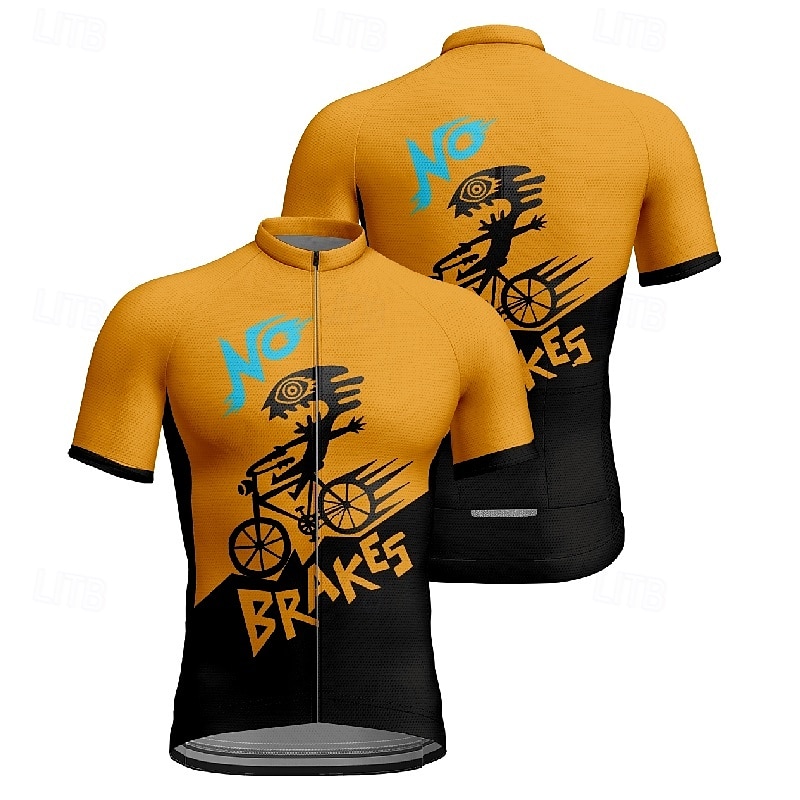 Herr Cykeltröja Kortärmad Cykel T-shirt Tröja med 3 bakfickor Bergscykling Andningsfunktion Snabb tork Anatomisk design Uppsugande Gul Röd Blå Grafisk sporter Kläder 2025 - $25.99 –P10