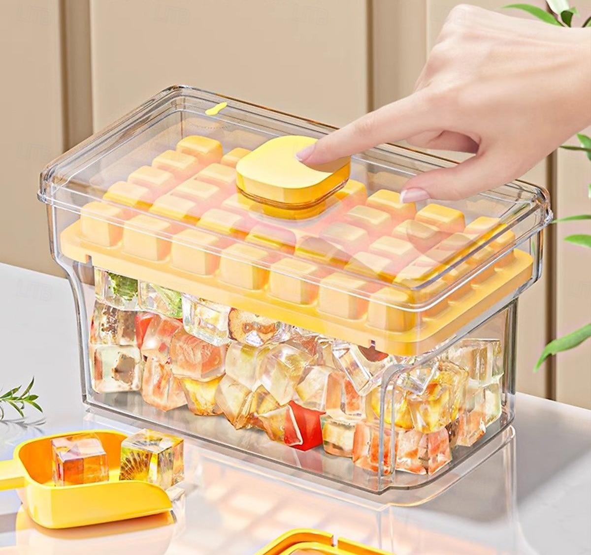 kannellinen jääpalakaukalo  & roskakori, jääpalamuotti pakastimeen, jääpala viskicocktailille, tee, kahvi (2 alusta, astia, kansi  & jääkauha) 2025 - $11.99 –P6