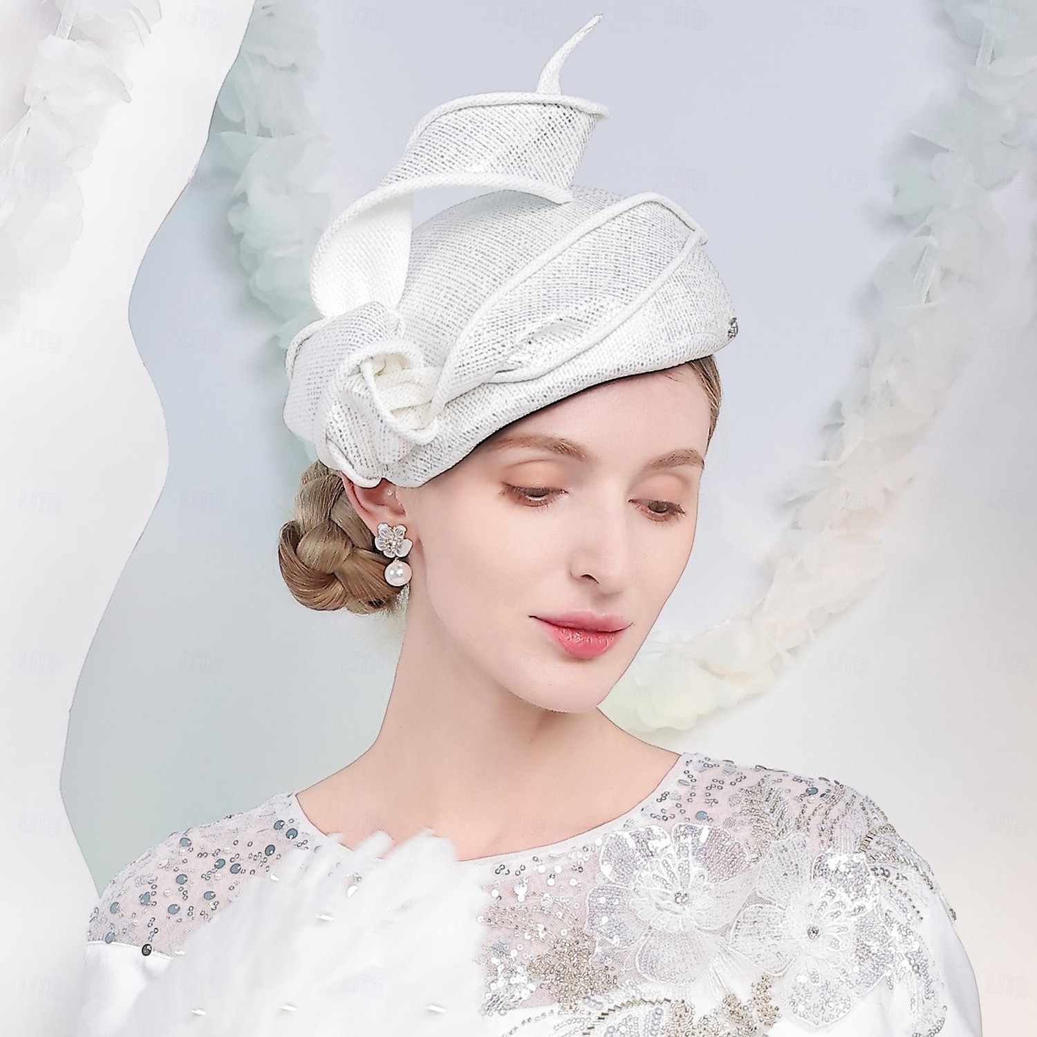 chapéus boina de fibra chapéu coco / chapéu cloche chapéu pillbox chá de casamento elegante casamento com emenda touca chapéu de 2025 por $38.99 –P7