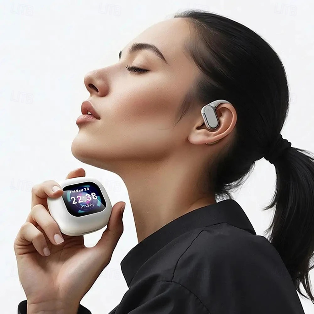 Q18 Ear Hanging Full Color Touch Screen Noise Reduction Bluetooth Earphones Multi functional Touch Screen OWS Ear Hanging 2025 - $27.99 –P2
