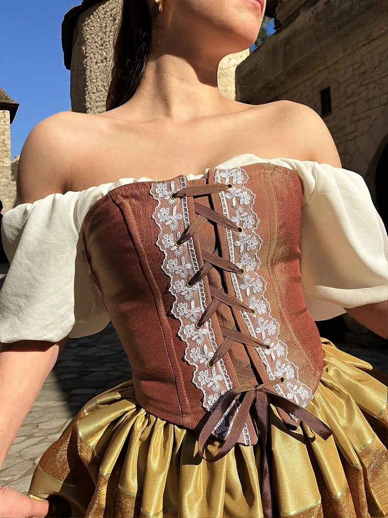 Medieval Renascentist Rochii Rochii de bal Rochie Lungă Viching Cavaler celtic Costume de fancy Pentru femei Regal Halloween Carnaval Mascaradă Performanță LARP Ren Faire Adulți Rochie 2025 - $169.99 –P3