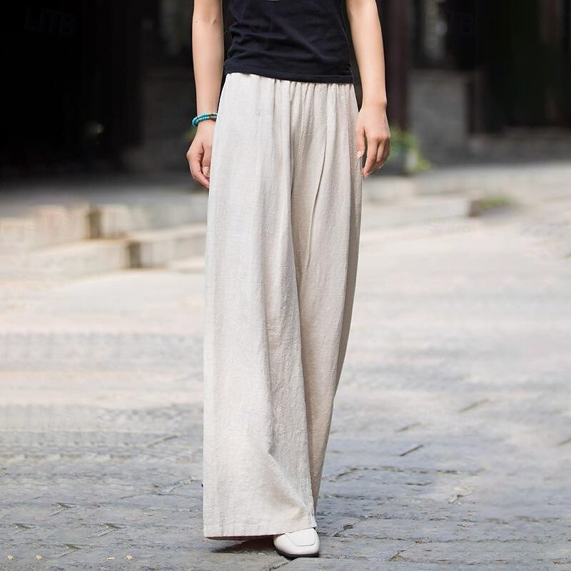 Per donna Pantaloncini in cotone e lino Pantaloni ispirati al lino Pantaloni in cotone e lino Streetwear Casual Lunghezza intera Naturale Semplice Tasca Elastico in vita All'aperto Confortevole del 2025 a GBP £27.99 –P7