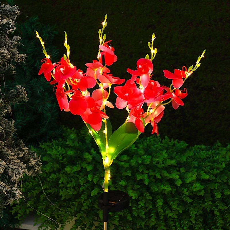 Lot de 2 lampes solaires d'extérieur étanches en forme de fleurs, luminaire décoratif d'extérieur, idéal pour un jardin, une terrasse, une cour, un sentier ou des vacances de 2025 ? $45.99 –P8