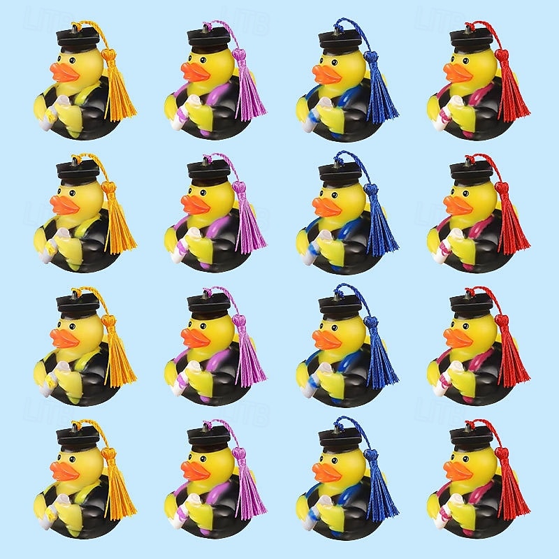 10 peças decoração de painel de carro chapéu de formatura pato de borracha enfeites de carro patos com boné de formatura de 2025 por $22.99 –P3