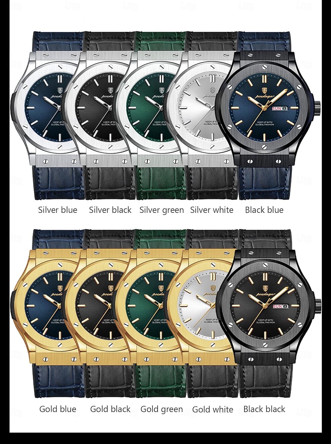 Men Quartz Watch Sports Business Roman Numerals Dial Luminous Date Waterproof Alloy Watch 2026 - $35.99 –P8