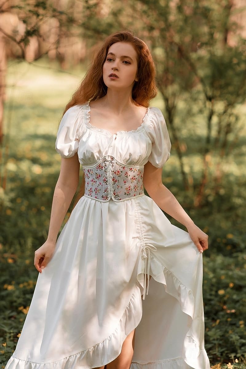 Retro Antiguo Medieval Renacimiento Mediodía Vestidos debajo del