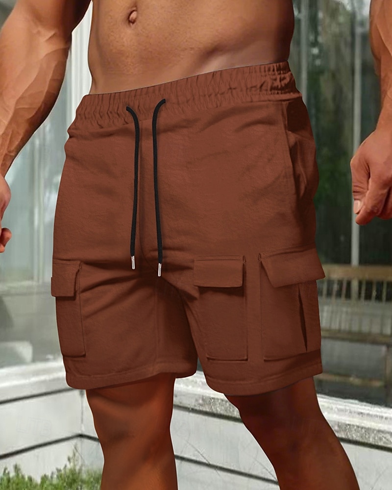 Per uomo Pantaloncini cargo Shorts Pantaloncini Estivi Coulisse Elastico in vita Multi-tasche Semplice Comodità Indossabile Lunghezza al ginocchio All'aperto Sport Quotidiano Moda Casual Nero Marrone del 2025 a $21.99 –P6