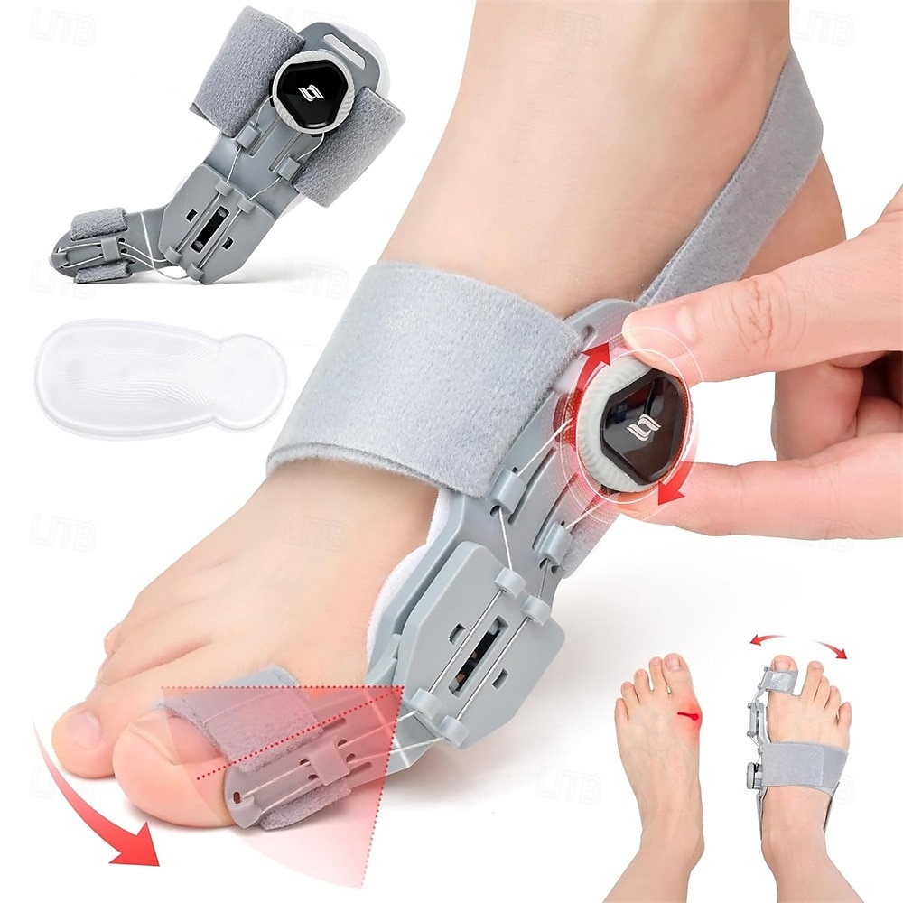 Correcteur d'oignon pour femmes et hommes, attelle d'oignon de taille universelle réglable, redresseur de gros orteil, séparateurs d'orteils pour oignons avec 2 coussinets en silicone, s'adapte mieux de 2025 ? $30.99 –P1