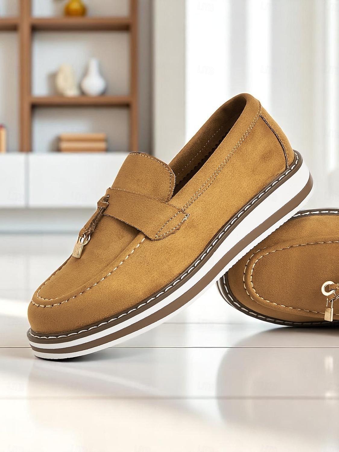 mocasini de damă cu platformă din piele întoarsă artificială cu detaliu cu ciucuri – stil la modă și la modă pentru zilele casual de birou și ieșirile zilnice 2025 - $34.99 –P2