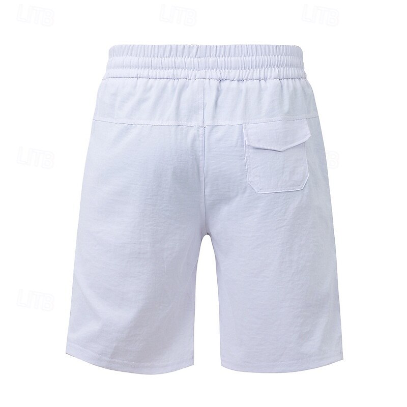 Men's Shorts Summer Shorts Beach Shorts Casual Shorts Pocket Drawstring Elastic Waist Plain Comfort Breathable Short Outdoor Vacation Sport Casual Black White 2025 - $17.99 –P9