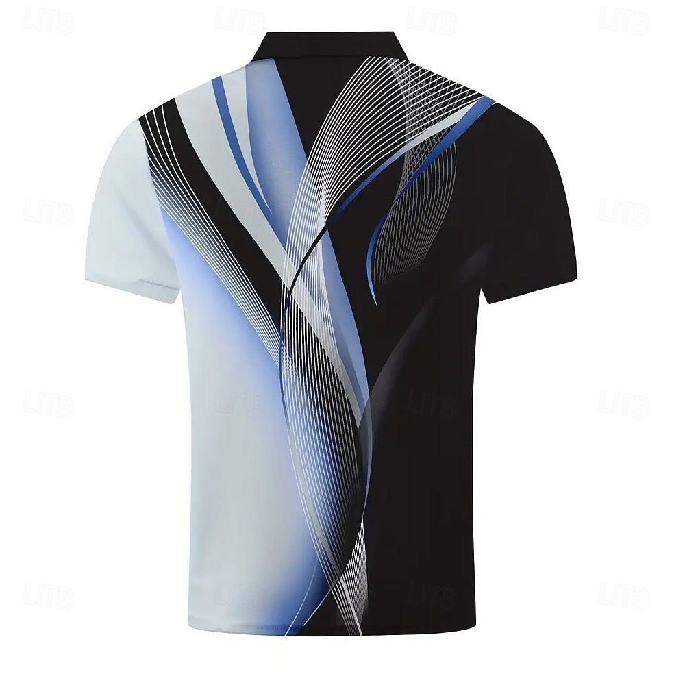Herren Geometrisch Linie Polo Kurzarm Polo-Shirts Hemden mit Kragen Business-Casual Schule Outdoor Alltagskleidung 3D-Druck Sommer Weiß Blau Purpur 2026 - $26.99 –P4