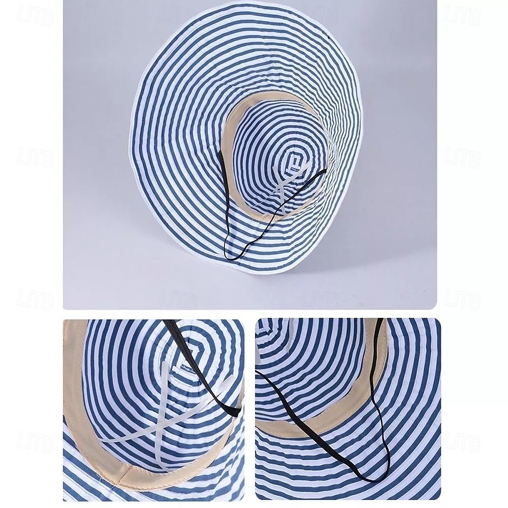 solhatt for kvinner bred brem sommer upf50 uv-beskyttelsesstripe lett fottur utendørs caps 2025 - $16.99 –P9