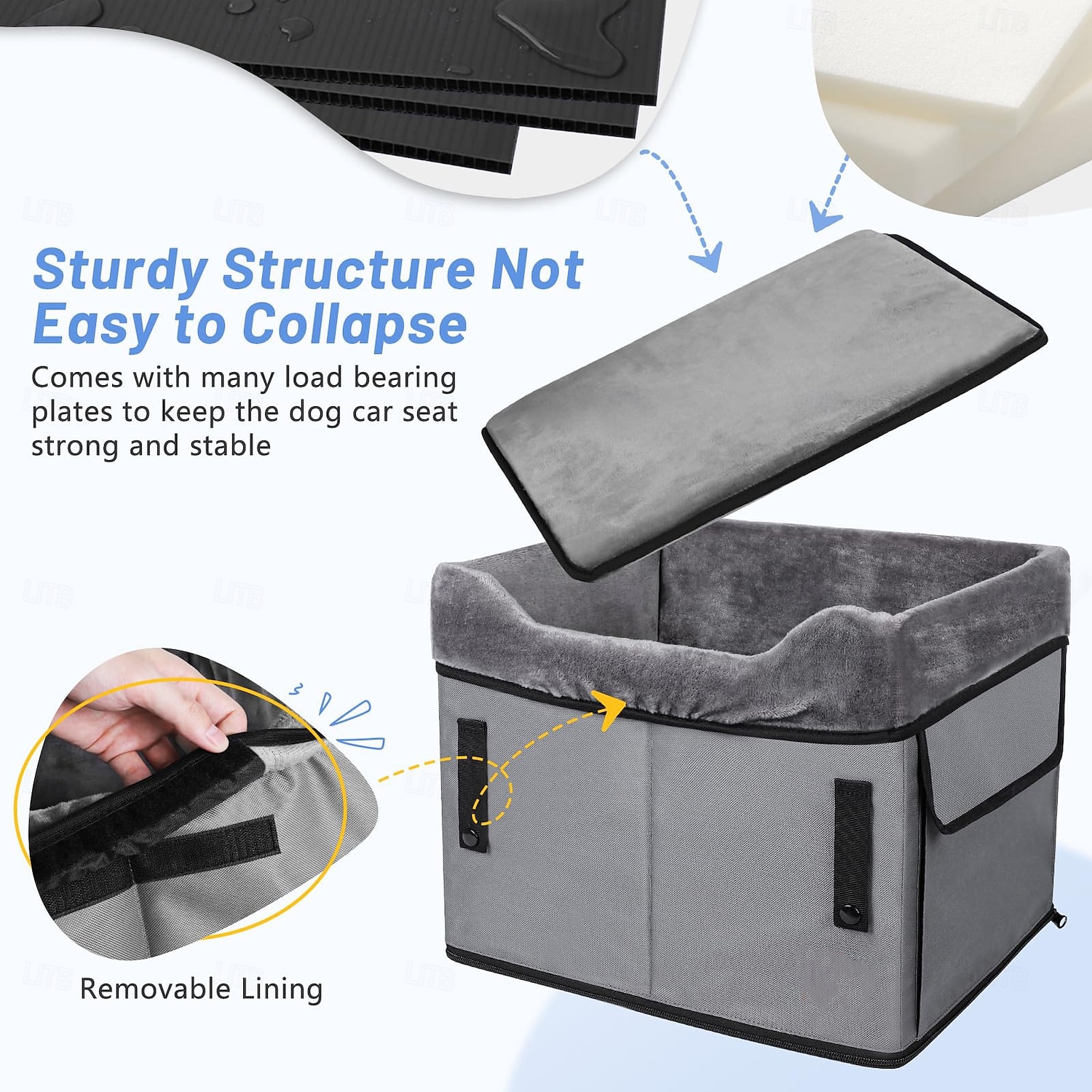 Portable Pet Booster Seat Dog Car Seat for Small Dogs with 2 Clip-On Safety Leashes and Adjustable Straps 2025 - $55.99 –P9