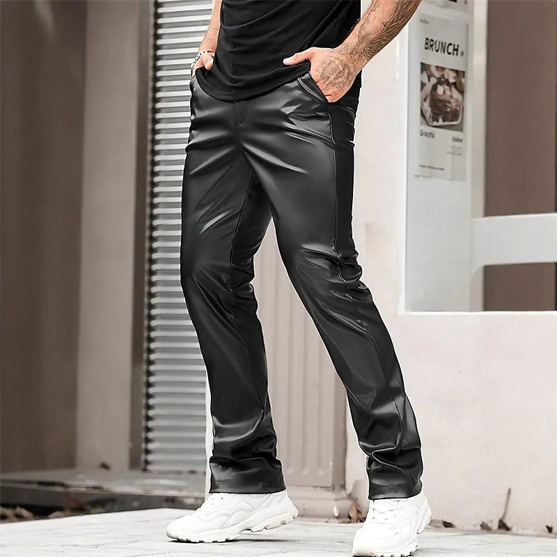 Herren Hose Sommerhose Kunstleder-Shorts Tasche Einfach Komfort Atmungsaktiv Urlaub Täglich Ferien Stilvoll Athleisure Schwarz 2026 - $30.99 –P5
