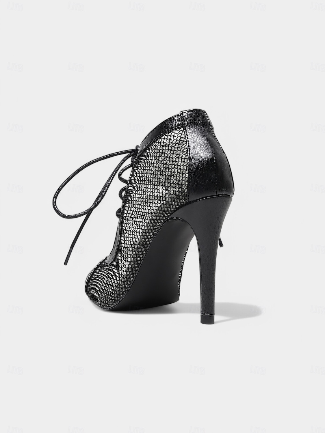 Escarpins de danse latine à lacets en maille noire pour femmes avec bout ouvert – chaussures de salsa à talons aiguilles respirantes pour la performance, la fête et l'entraînement de 2025 ? $64.99 –P5