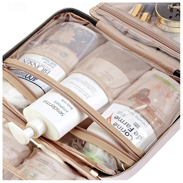 γυναικεία τσάντα περιποίησης ταξιδιού  & άνδρες, αδιάβροχη τσάντα μακιγιάζ με κρεμαστό γάντζο και πολλαπλές τσέπες, τσάντες καλλυντικών για γυναίκες, είδη πρώτης ανάγκης για ταξίδια, 2026 - $27.99 –P7