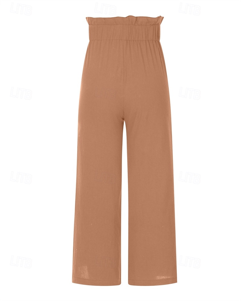 Per donna Culotte Gamba Larga Pantaloni in cotone e lino Pantaloni Eleganti Moda Streetwear Lunghezza intera Naturale Semplice Elastico in vita Comodo All'aperto Confortevole Streetwear Uscire Bianco del 2025 a $28.99 –P9