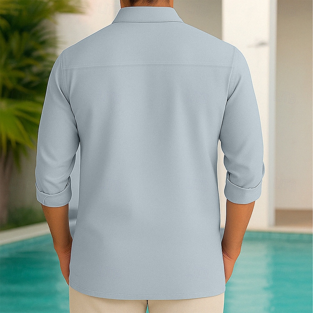 Herren Geometrisch Karo / Karomuster Hemd Sommer Hawaiihemd Knopfhemd Langarm Hawaiianisch Alltagskleidung Lässig Strandbekleidung Sommer Frühling Umlegekragen 3D-Druck Leinenähnliches Hemd Rosa Blau 2025 - $25.99 –P2