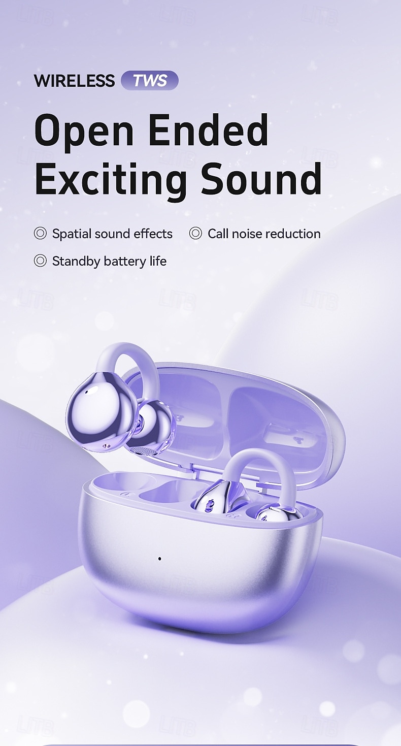 Fones de ouvido verdadeiramente sem fio M108 fones TWS com clipe de orelha Bluetooth 5.3 design ergonômico som estéreo surround para fitness academia e treino de 2025 por $39.99 –P1