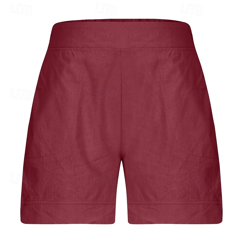 Per donna Pantaloncini in cotone e lino Shorts Pantaloni Eleganti Casual Corto Naturale Semplice Tasca Elastico in vita Comodo All'aperto Quotidiano Ferie Vinaccia Grigio Nero Bianco Estate del 2025 a $15.99 –P18