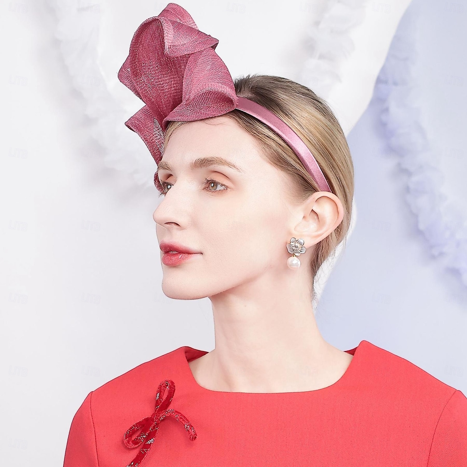 hatter sinamay tallerken lue topp lue slør lue bryllup teselskap elegant bryllup med ren farge hodeplagg hodeplagg 2025 - $40.99 –P3