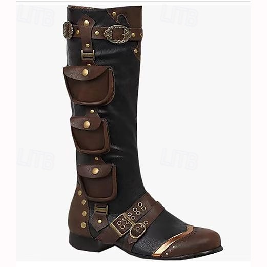 Retro Vintage Medieval Renaissance Shoes Pirate Knight Ritter Viking Men's Celtic Pirate Halloween Carnival Masquerade Event / Party Masquerade Adults' Shoes 2025 - $65.99 –P6