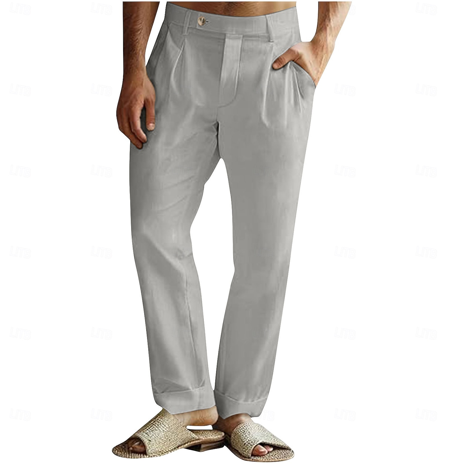 Per uomo Pantaloni di Lino Pantaloni Pantaloni Estivi Pantaloni da Spiaggia Pieghettato Elastico in vita Gamba Dritta Semplice Comodità Traspirante Lunghezza intera Affari Quotidiano Ferie Moda Stile del 2025 a $23.99 –P7