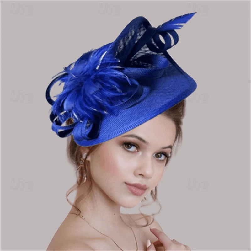 Headpiece Faux Linen Feathers Wedding Evening Party Elegant Wedding With Feather Headpiece Headwear 2025 - $22.99 –P4