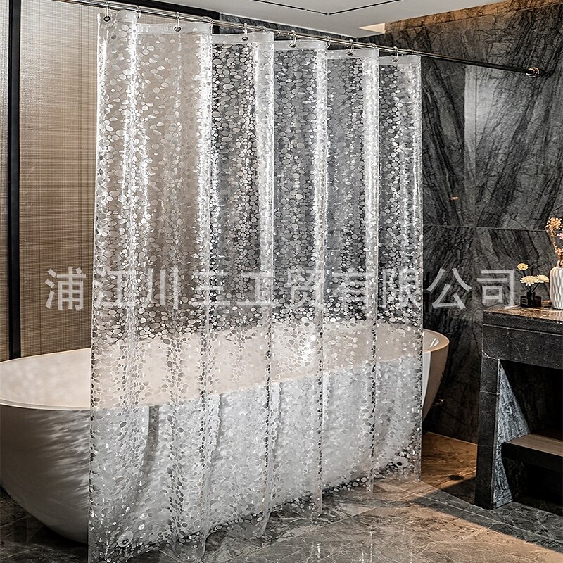 Shower Curtain PEVA Waterproof Mould Proof&Mildew Resistant Bathroom Curtains with Hooks Easy Installation Quick-Drying 180cm*180cm(70"*70") 2025 - $16.99 –P2