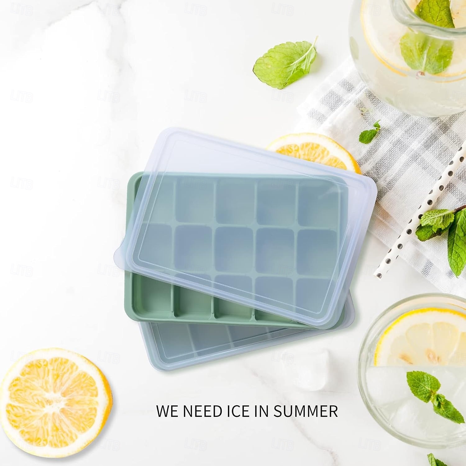 vaschette per cubetti di ghiaccio, facili da rimuovere, 15 stampi per cubetti di ghiaccio in silicone flessibile con coperchio rimovibile, riutilizzabili, impilabili per whisky, alimenti per bambini, del 2025 a $11.99 –P6