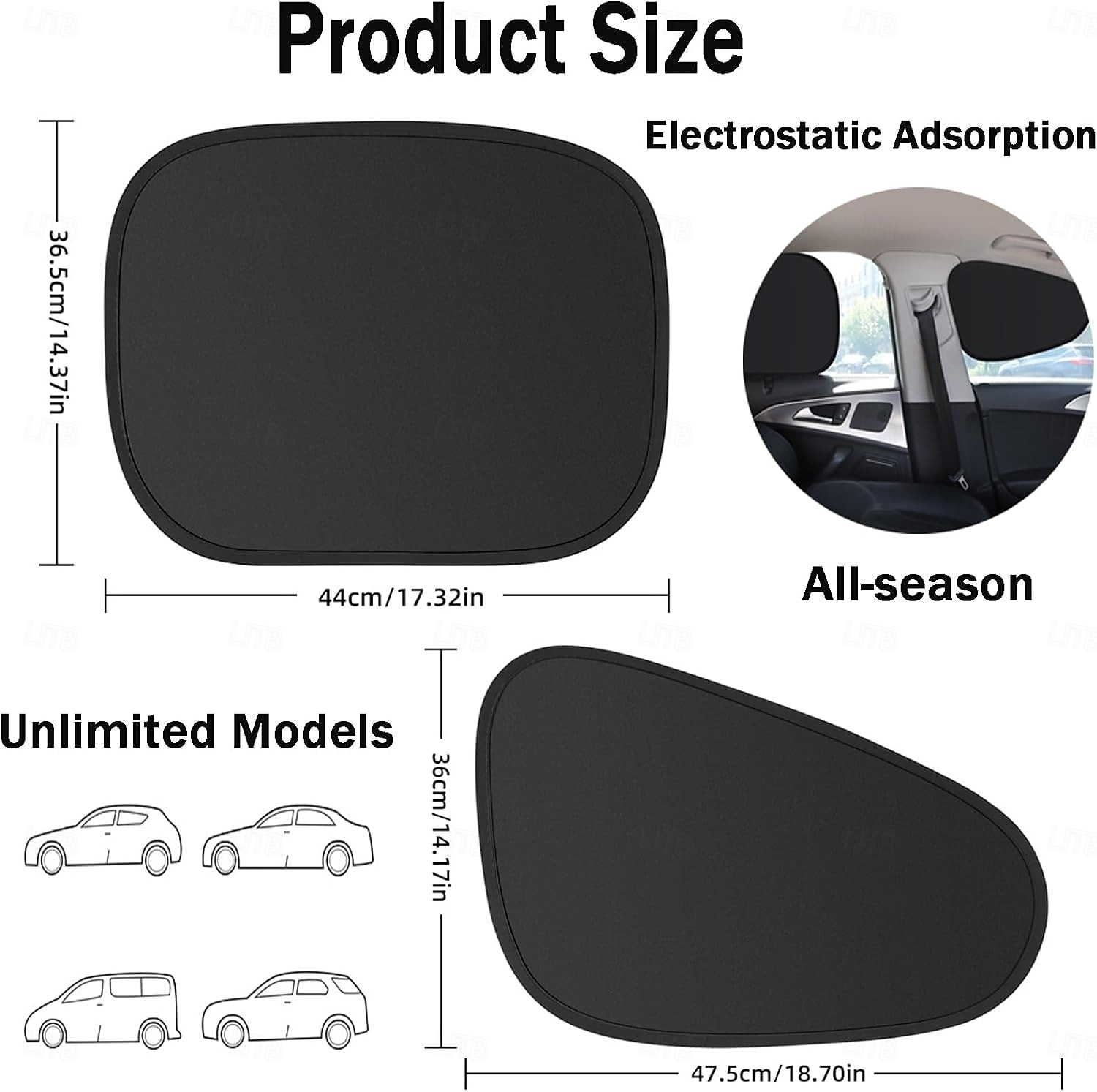 Automobiel elektrostatische folie - zijruit privacy zonwering met warmte-isolatie en zonwering voor autoruiten 2025 - $4.49 –P3