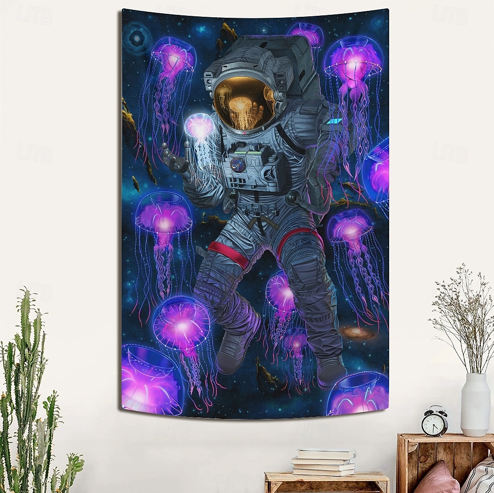 "Cosmic Encounter with an Anomaly for apparel" by Vincent Hie Blacklight Tapestry Glow in the Dark Glow Party UV Reactive Trippy Misty Hanging Tapestry Wall Art Mural for Living Room Bedroom 2025 - $19.99 –P7