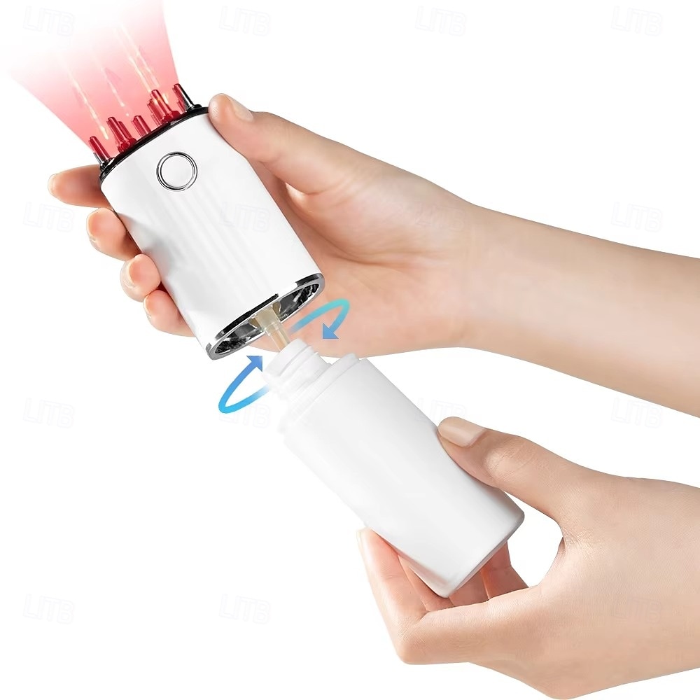 3 In 1 EMS Electric Hair Scalp Massager Brush Hair Oil Applicator LED ...