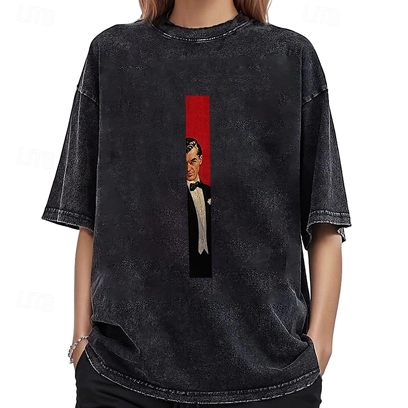 T-shirt Överdimensionerad Acid Washed Tee Retro affisch Retro flicka Grafisk Till Par Herr Dam Vuxna Maskerad Varmstämpling Ledigt / vardag 2025 - $24.99 –P4