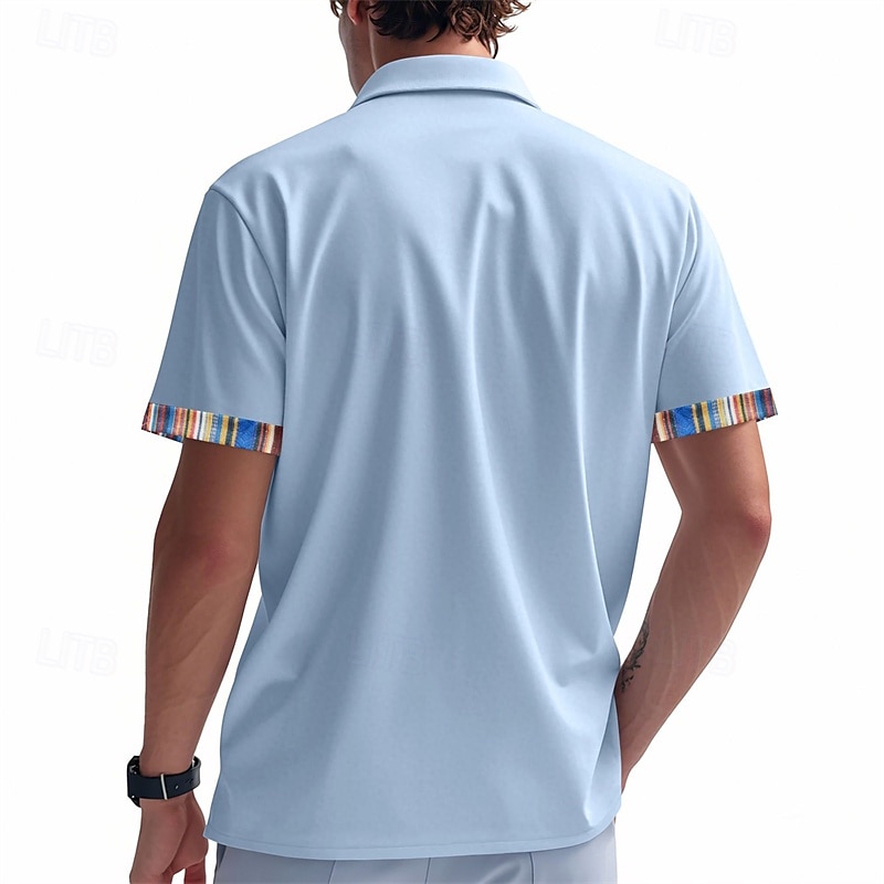 Per uomo Camicia Camicia Estiva Camicia casual Camicia da Spiaggia Camicia con Bottoni Nero Bianco Kaki Grigio chiaro Grigio scuro Manica Corta A righe Bavero Vacanza Camicia hawaiana Tasca del 2025 a $24.99 –P2