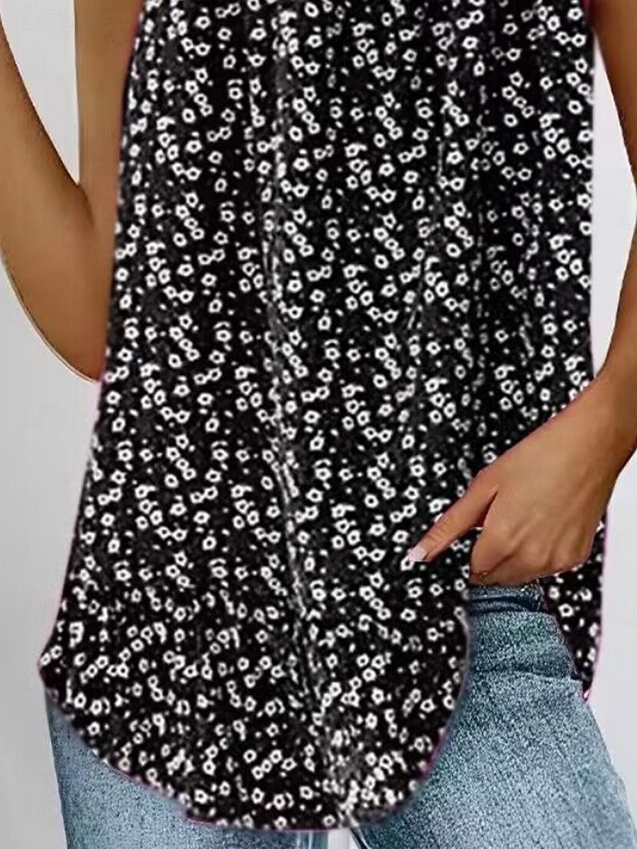 Per donna Canotta a canotta Floreale Quotidiano Casual Senza Maniche Spallina Top Regolari Quotidiano Stampato Nero Blu Fucsia Verde Estate del 2025 a $13.99 –P3