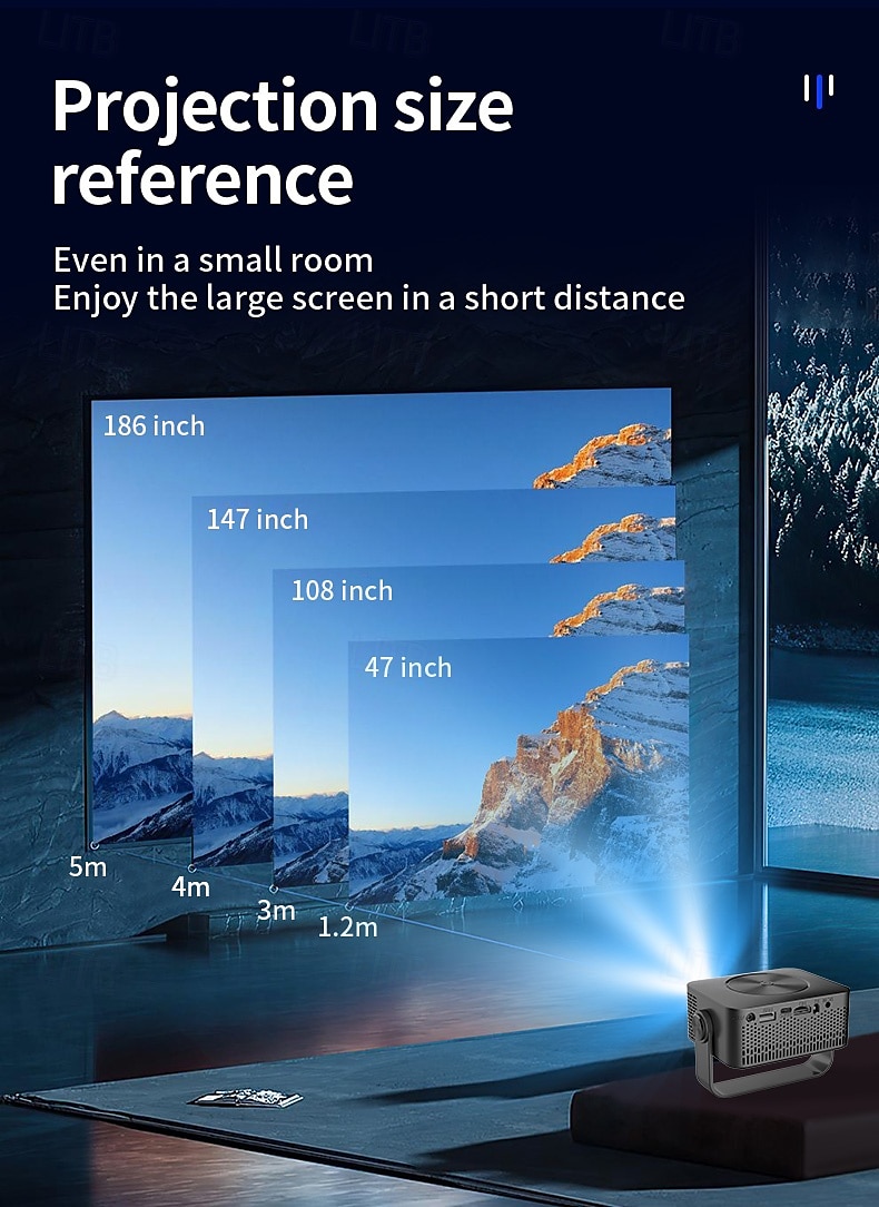 draagbare projector native 1080p 4k autofocus en keystone-correctie 360 graden verstelbare standaard afneembaar draagbaar 2025 - $159.99 –P13