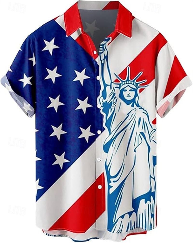 Amerikansk 250 Manga Hawaii skjorter Tilbake til Skolen USA Flagg Uavhengighetsdagen 4. juli Fritid Gate stil Graphic Voksne Herre Halvhjorteårsjubileum Maskerade 4. juli Festival Kle deg opp 2026 - $23.99 –P1