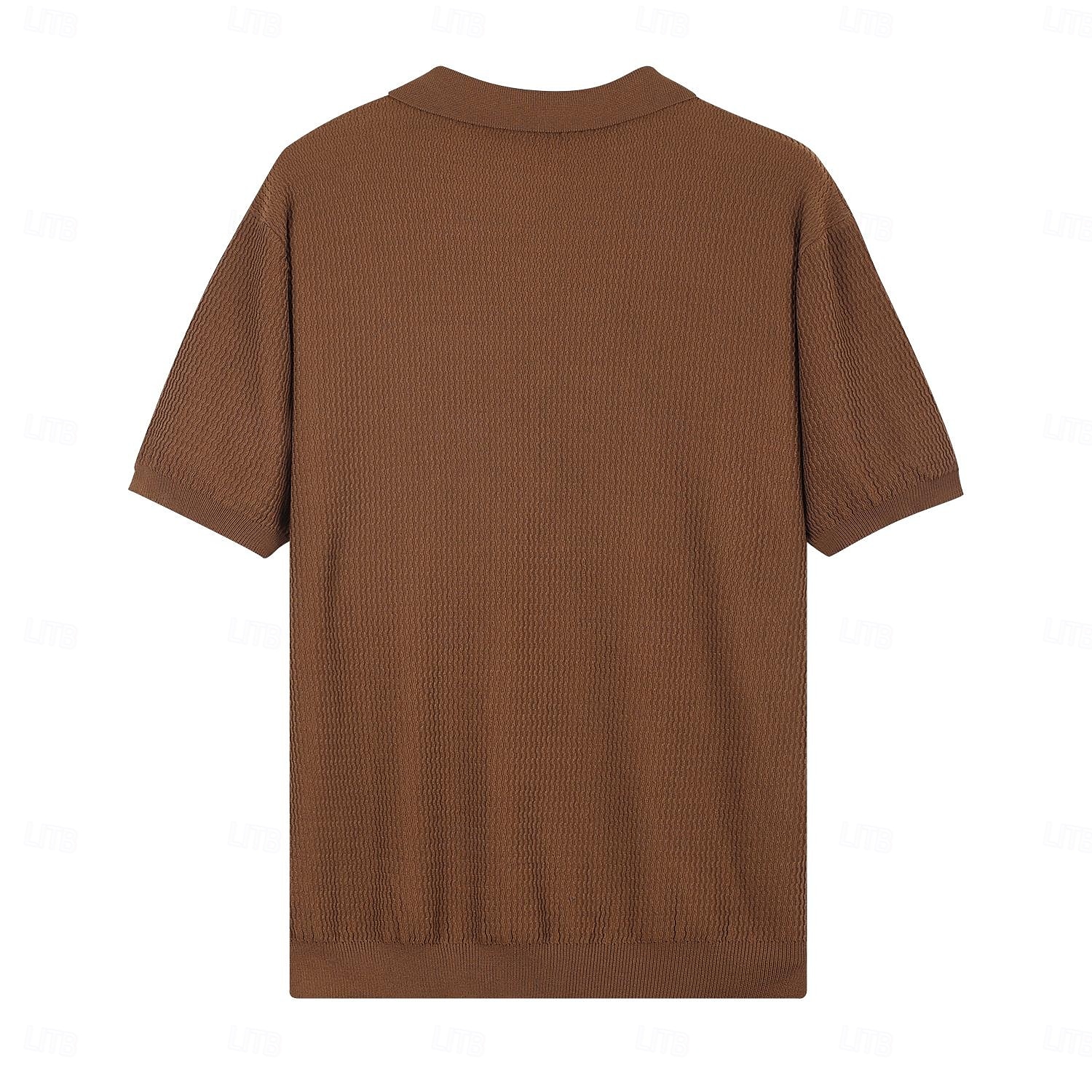 Herren Polo Strick-Polopullover Geschäft Lässig V Ausschnitt Kurzarm Formell Linien / Wellen Neuheit Sommer Ganzjahres Schwarz Weiß Armeegrün Beige Kaffee Polo 2025 - $27.99 –P19