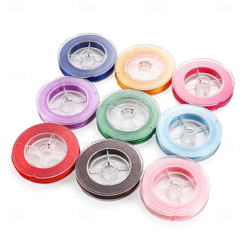 Cordino elastico in cristallo colorato da 0,5 mm, cordino per infilare perline anti-sfilacciamento per accessori fai da te per gioielli, materiali per perline per braccialetti del 2025 a $4.49 –P17