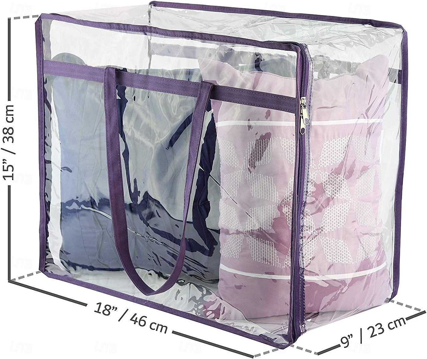 Confezione da 3 sacchetti trasparenti in vinile con cerniera, robusti sacchetti da 40 litri per maglioni, coperte, trapunte, set di biancheria da letto del 2025 a $22.99 –P1