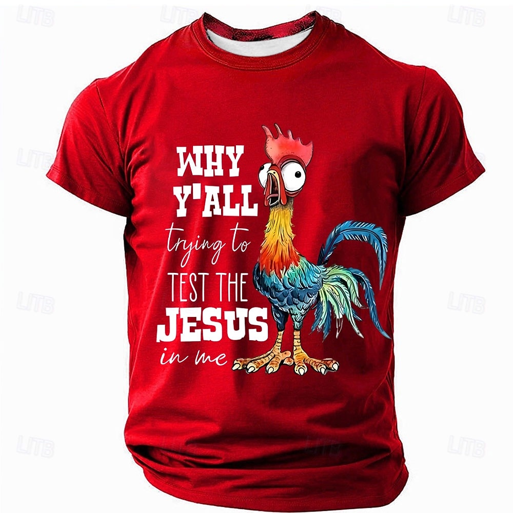 Herre T skjorte Dyr Morsom Crew-hals Klær Grafisk trykk Fest Ferie Kortermet Graphic Mote Kul Daglig 2025 - $17.99 –P3