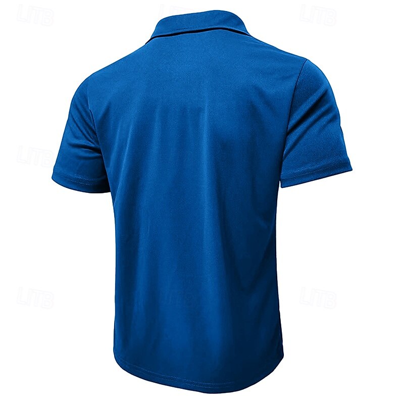 Men's Golf Shirt Golf Polos Shirts Work Casual Lapel Short Sleeve Basic Modern Plain Patchwork Buttons Summer Regular Fit Blue Sky Blue Army Green Golf Shirt 2025 - $23.99 –P19