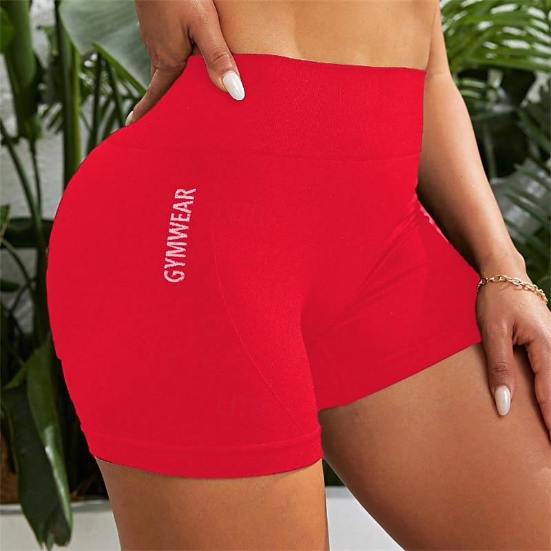 Damen Yogashorts Elastischer Bund Leicht Hohe Taille Pilates Fitnesstraining Golfspiel Shorts Einfarbig Dunkelgrau Rot Braun Schwarz Sport Sportkleidung Dehnbar Schlank 2026 - $10.49 –P14