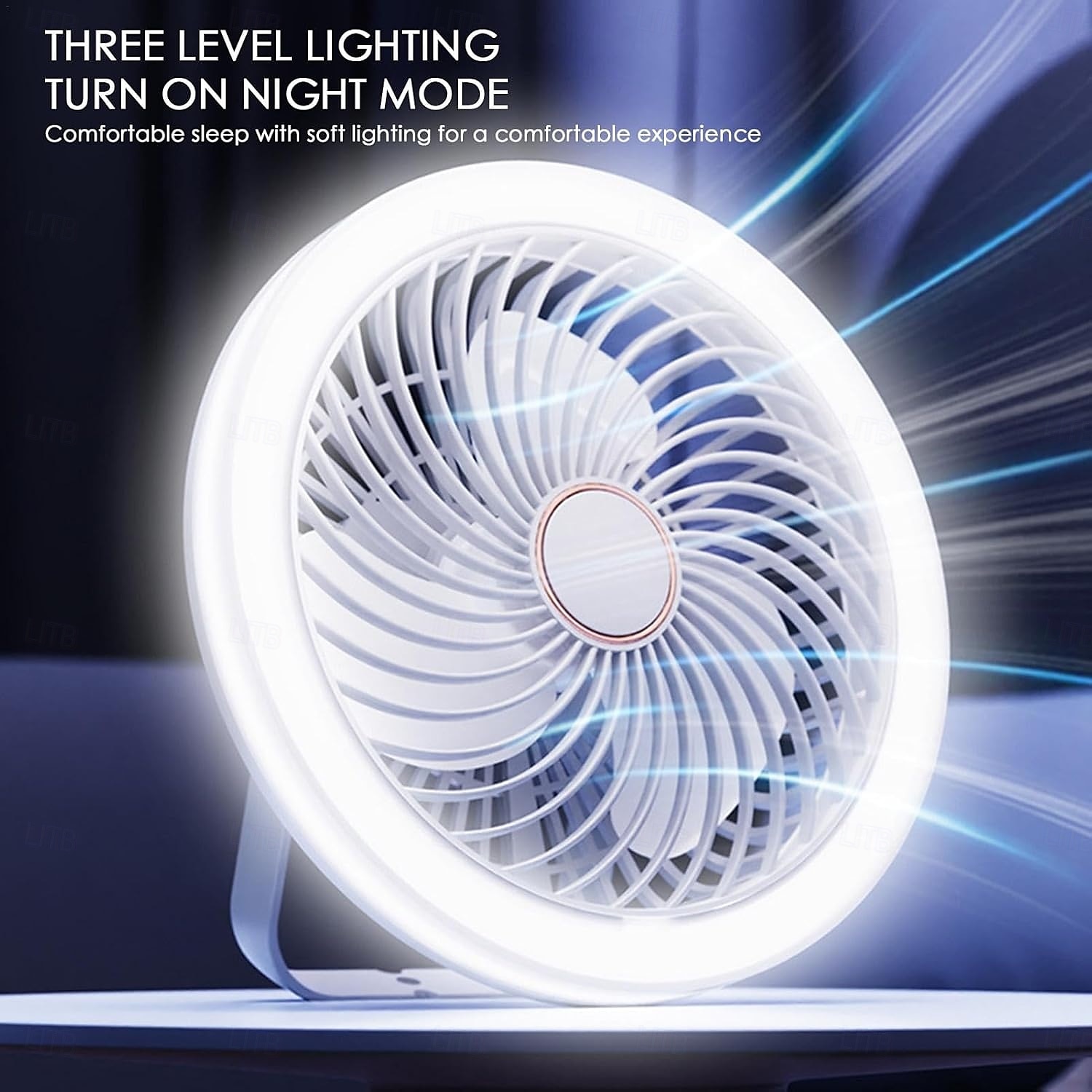 1 Pc. Multi Functional Fan Light, Vertical Hanging, Three Use, Three Level Dimming, Air Conditioning, Usb Charging Remote Control, Office Camping, Home Use 2025 - $21.99 –P17